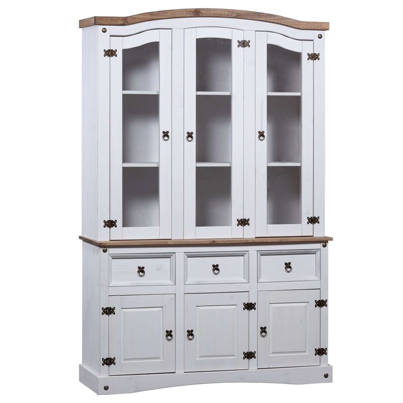 Berkfield Buffet & Hutch Mexican Pine Corona Range White