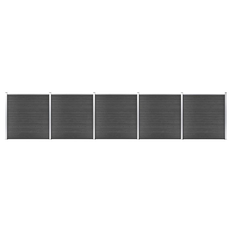 Berkfield Fence Panel Set WPC 872×186 cm Black