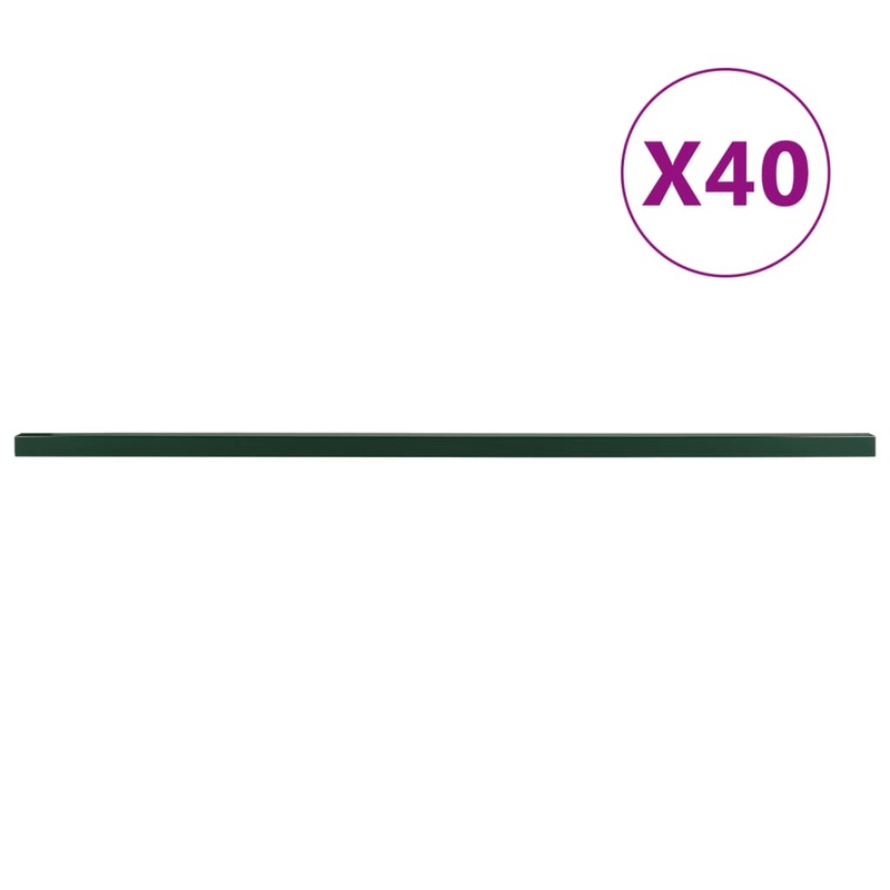 Berkfield Garden Fence Posts 40 pcs Green 240 cm Steel