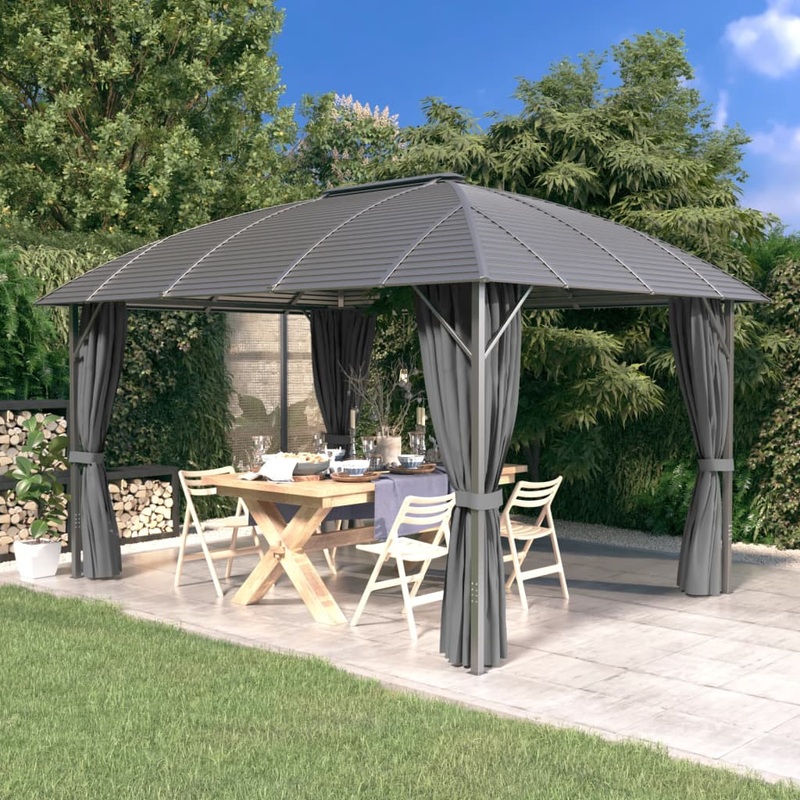Berkfield Gazebo with Sidewalls&Arch Roof 3×4 m Anthracite