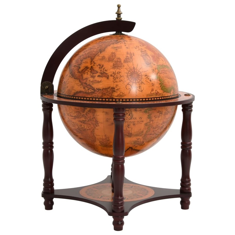 Berkfield Globe Bar Wine Stand Brown Solid Wood Eucalyptus