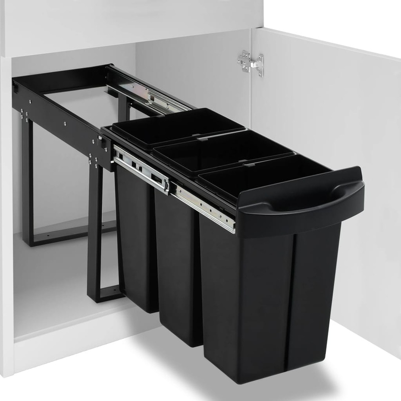 Berkfield Kitchen Cupboard Pull-out Dustbin Soft-Close 36 L