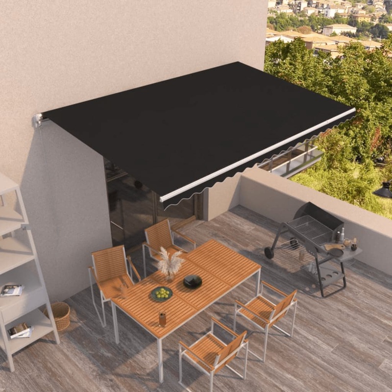 Berkfield Manual Retractable Awning 500×350 cm Anthracite