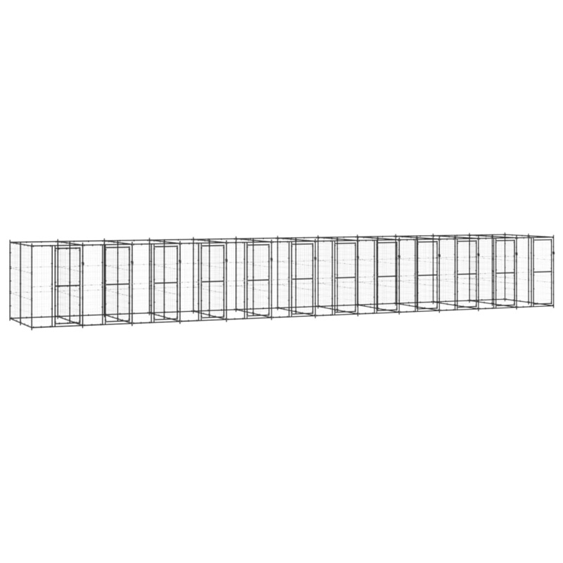 Berkfield Outdoor Dog Kennel Steel 29.04 m_