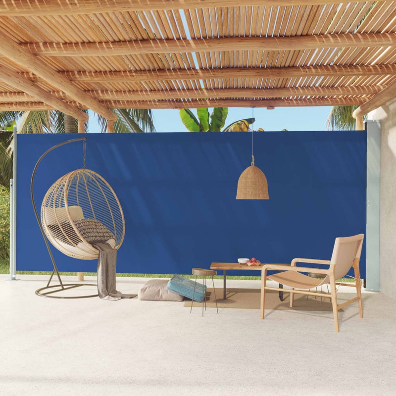 Berkfield Patio Retractable Side Awning 220×600 cm Blue