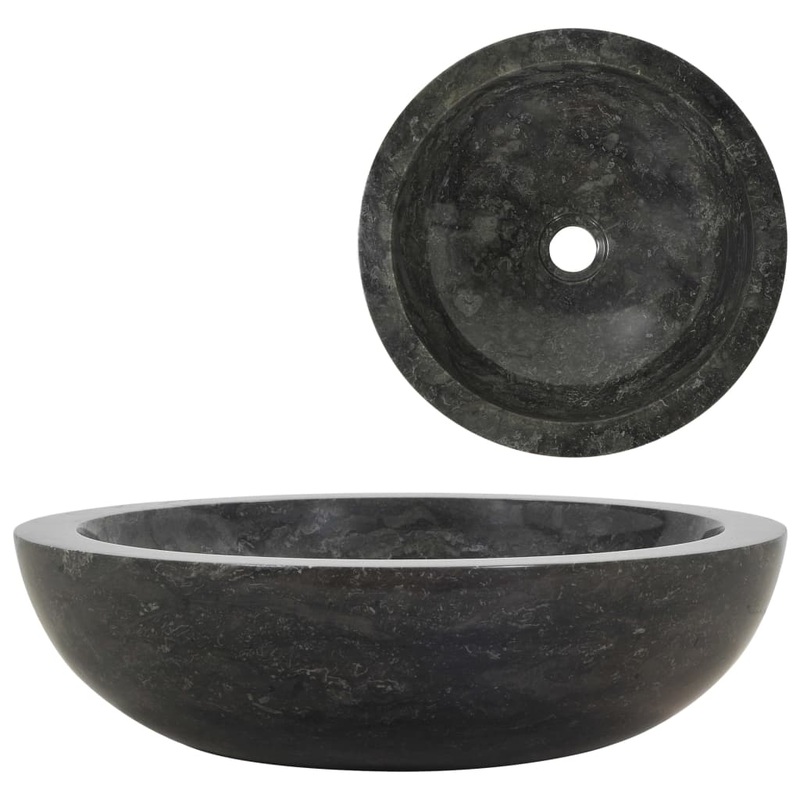 Berkfield Sink 40×12 cm Marble Black