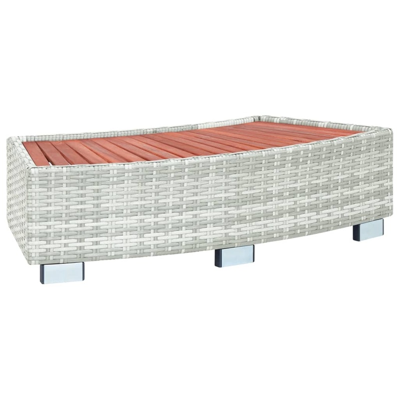 Berkfield Spa Step Light Grey Poly Rattan 92x45x25 cm