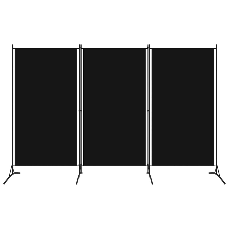 Berkfield 3-Panel Room Divider Black 260×180 cm