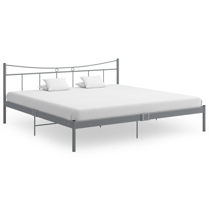 Berkfield Bed Frame Grey Metal 180×200 cm 6FT Super King