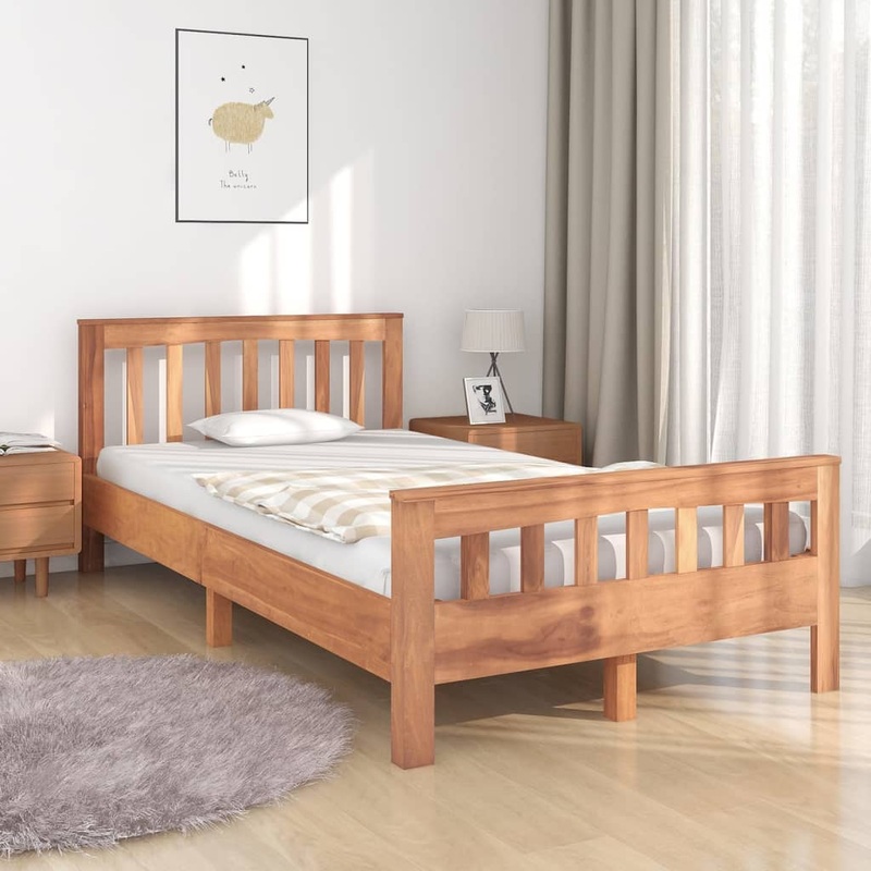 Berkfield Bed Frame Solid Teak Wood 100×200 cm