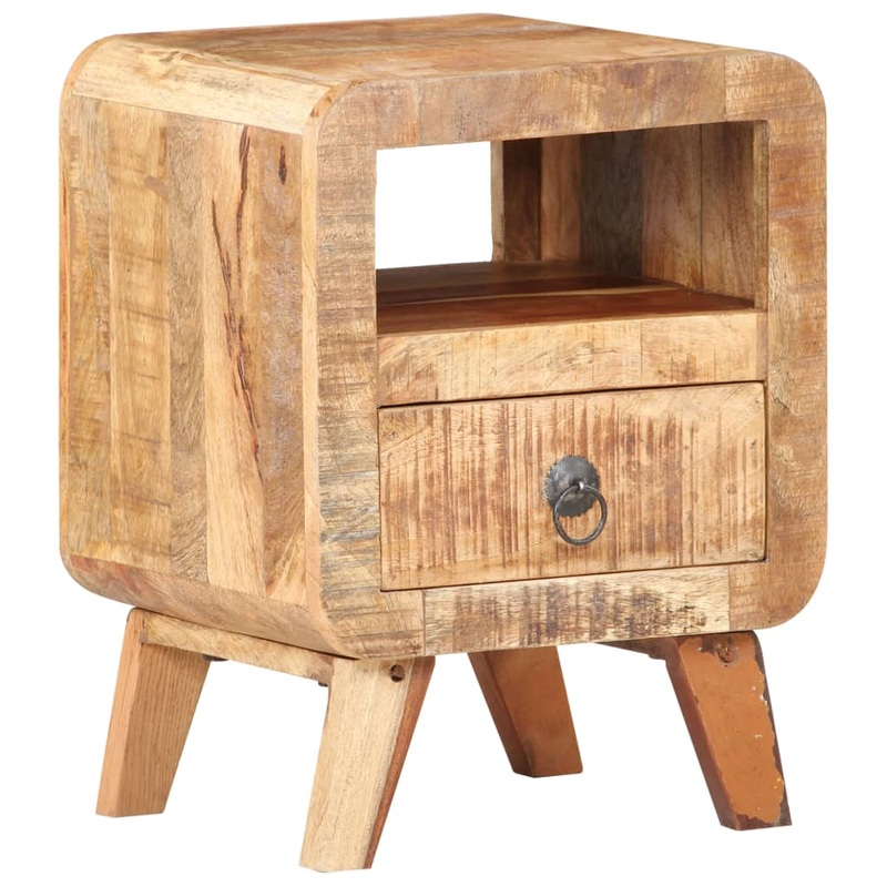 Berkfield Bedside Cabinet 30x30x41 cm Rough Mango Wood