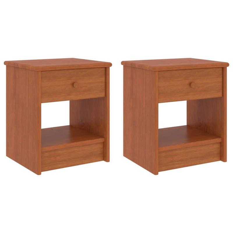 Berkfield Bedside Cabinets 2 pcs Honey Brown 35x30x40 cm Solid Pinewood