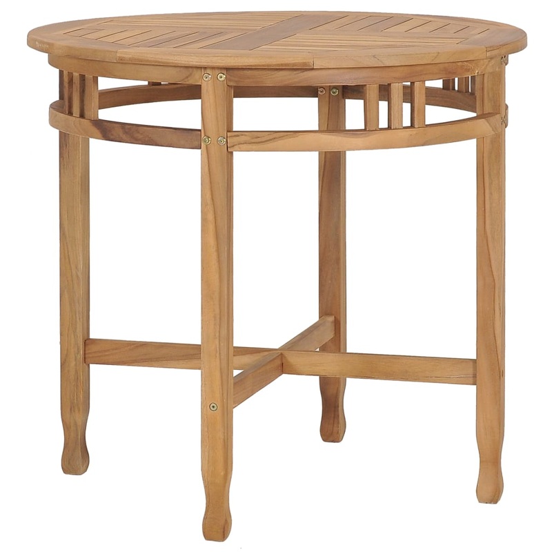 Berkfield Dining Table ? 80 cm Solid Teak Wood
