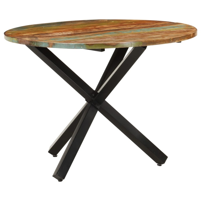 Berkfield Dining Table Round 100x100x75 cm Solid Reclaimed Wood