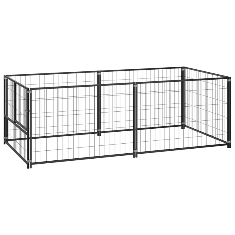 Berkfield Dog Kennel Black 200x100x70 cm Steel