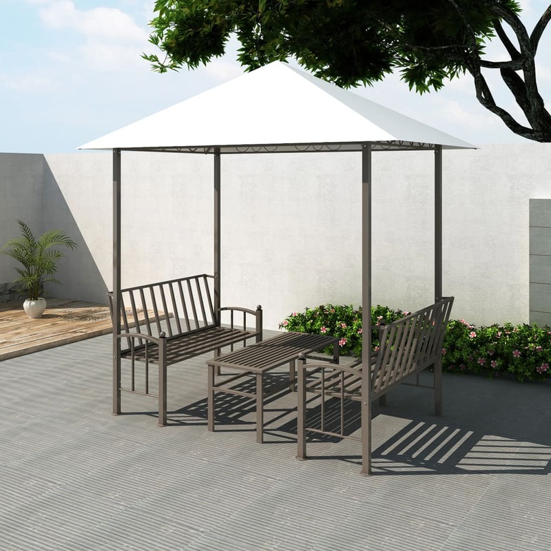 Berkfield Garden Pavilion with Table and Benches 2.5×1.5×2.4 m