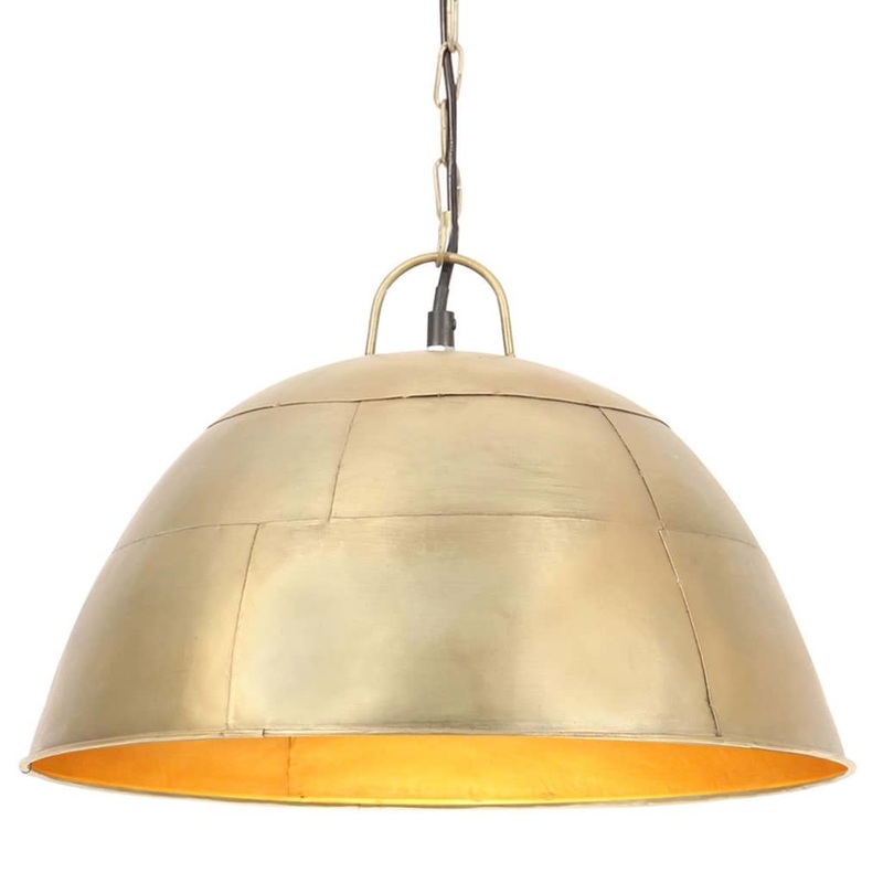 Berkfield Industrial Vintage Hanging Lamp 25 W Brass Round 41 cm E27