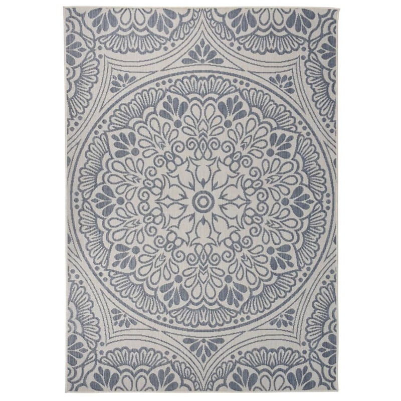 Berkfield Outdoor Flatweave Rug 120×170 cm Blue Pattern