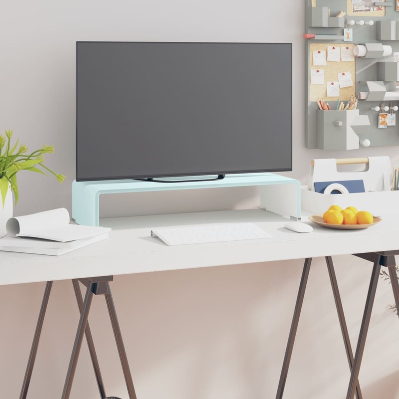 Berkfield TV Stand/Monitor Riser Glass Green 60x25x11 cm