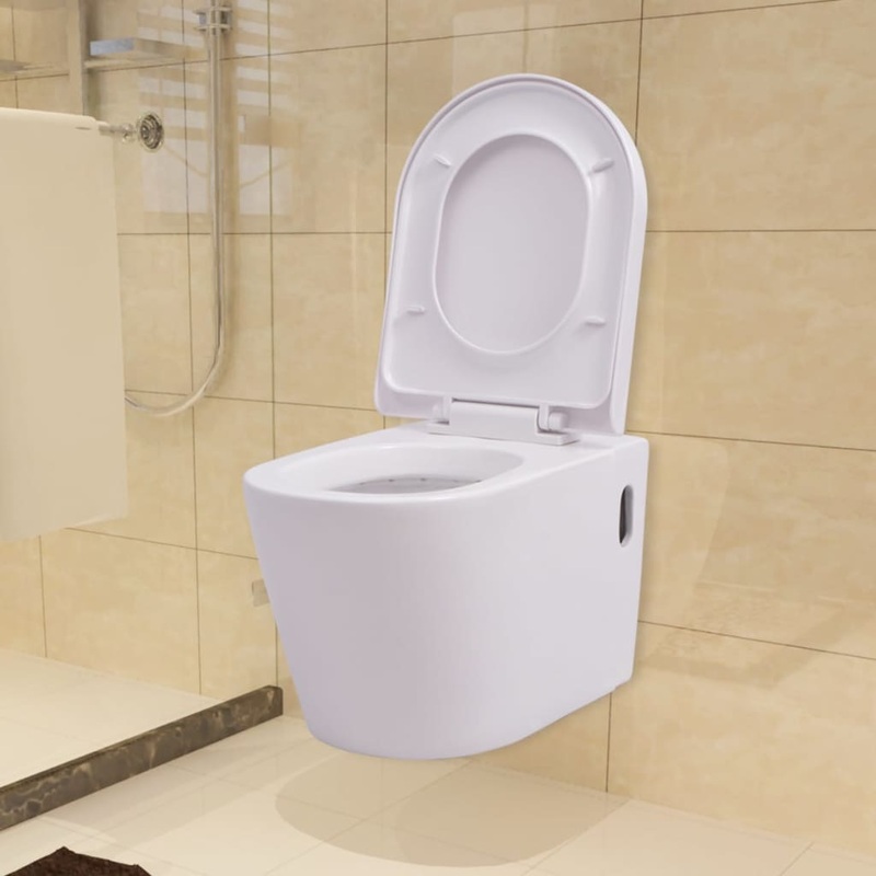 Berkfield Wall Hung Toilet Ceramic White