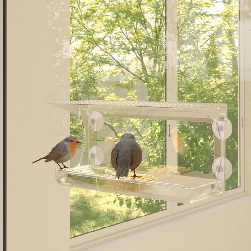 Berkfield Window Bird Feeders 2 pcs Acrylic 30x12x15 cm