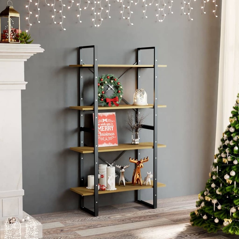 Berkfield 4-Tier Book Cabinet Brown 80x30x140 cm Solid Pine Wood