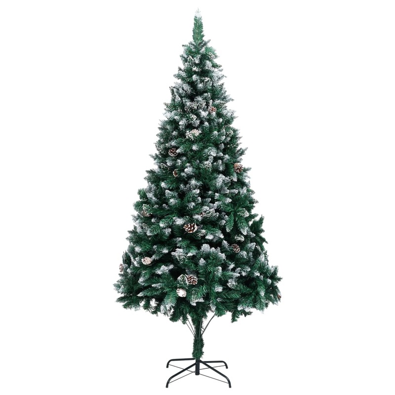 Berkfield Artificial Christmas Tree with Pine Cones and White Snow 240 cm