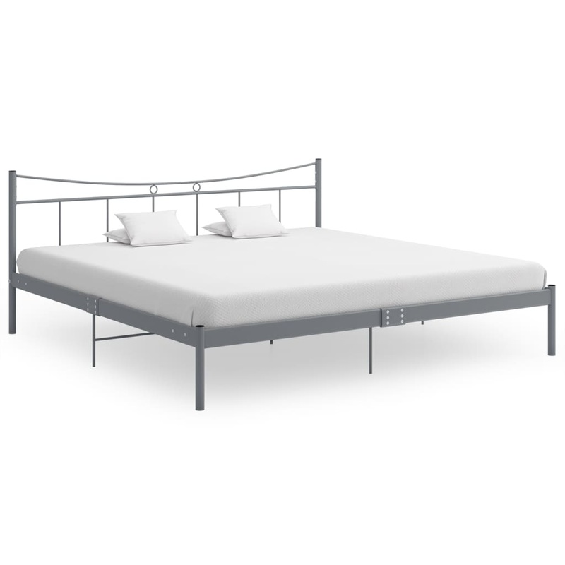 Berkfield Bed Frame Grey Metal 200×200 cm
