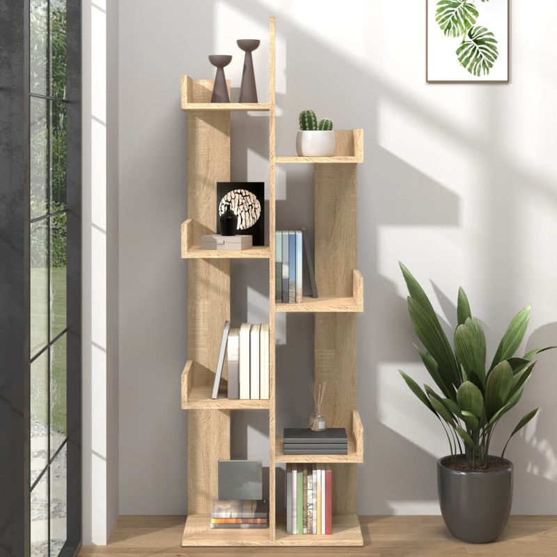 Berkfield Book Cabinet Sonoma Oak 48×25.5×140 cm Engineered Wood