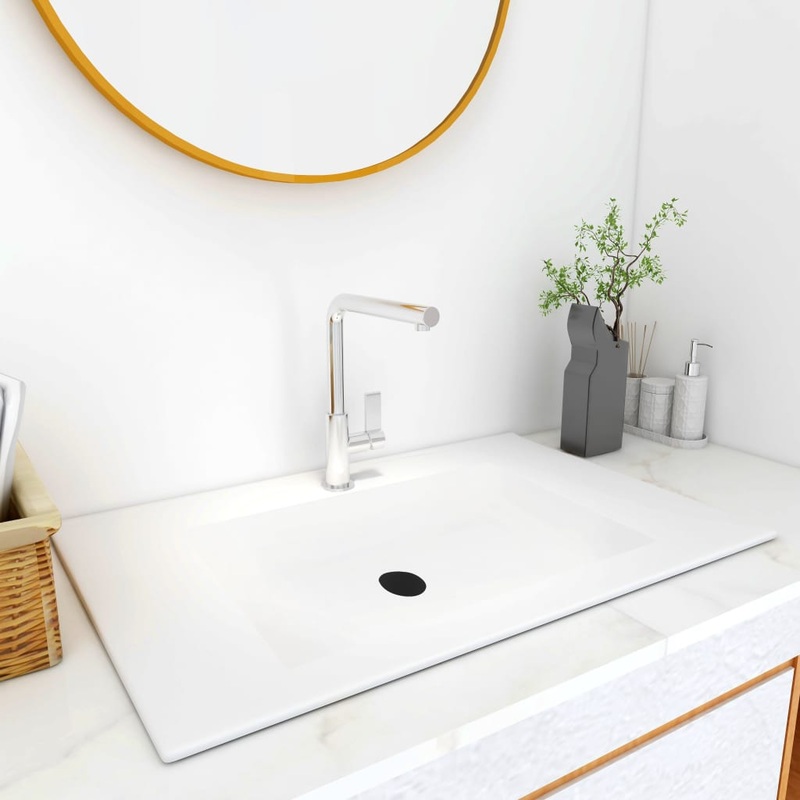 Berkfield Built-in Wash Basin 800x460x130 mm SMC White