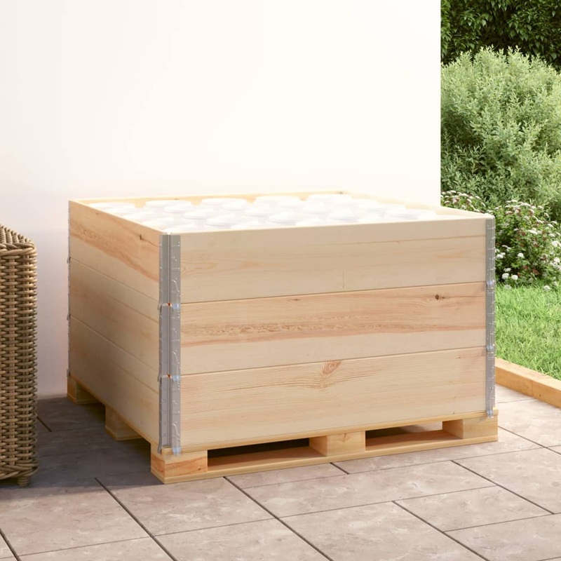 Berkfield Pallet Collars 3 pcs 100×100 cm Solid Pine Wood