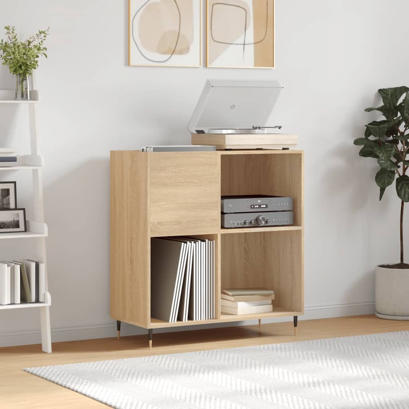 Berkfield Record Cabinet Sonoma Oak 84.5x38x89 cm Engineered Wood
