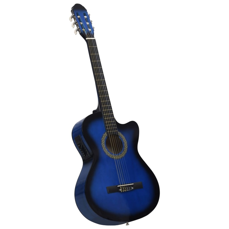 Berkfield Western Classical Cutaway Guitar with Equalizer 6 Strings Blue