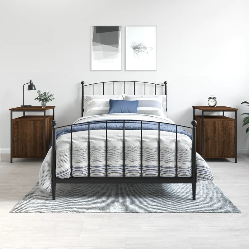 Berkfield Bedside Cabinets 2 pcs Brown Oak 40x42x60 cm Engineered Wood