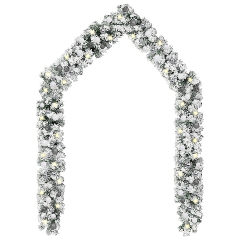 Berkfield Christmas Garland with LEDs&Ball Set Green 20 m PVC