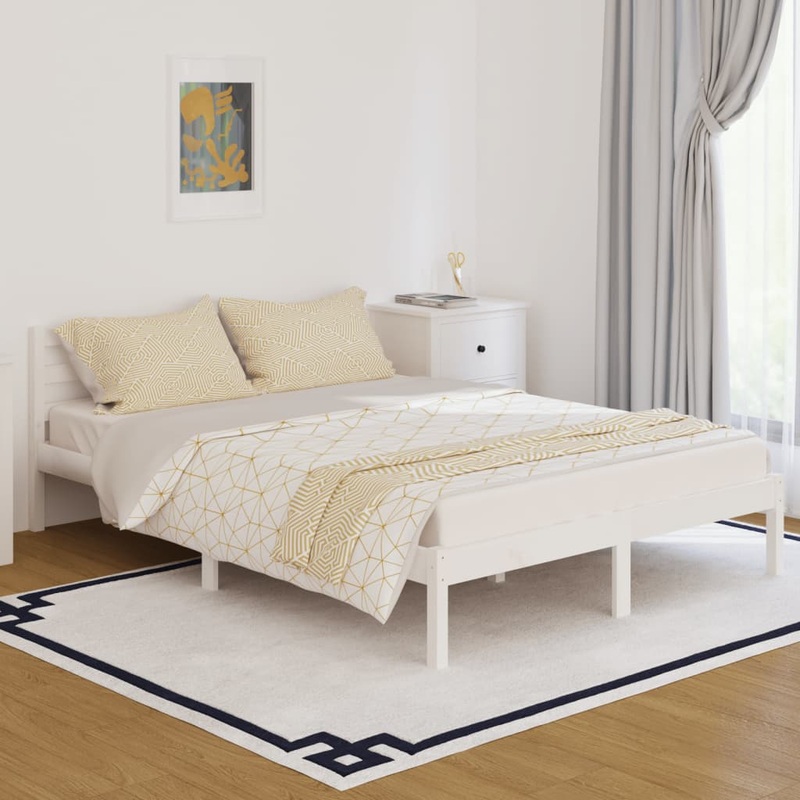 Berkfield Day Bed Solid Wood Pine 140×200 cm Double White