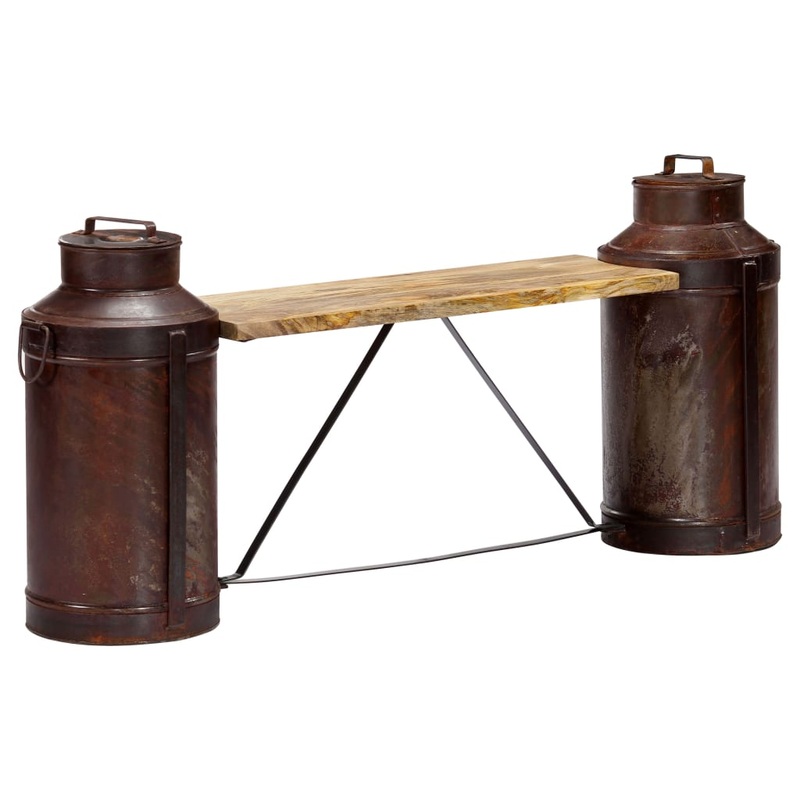 Berkfield Milk Bottle Bench 150x33x64 cm Solid Mango Wood