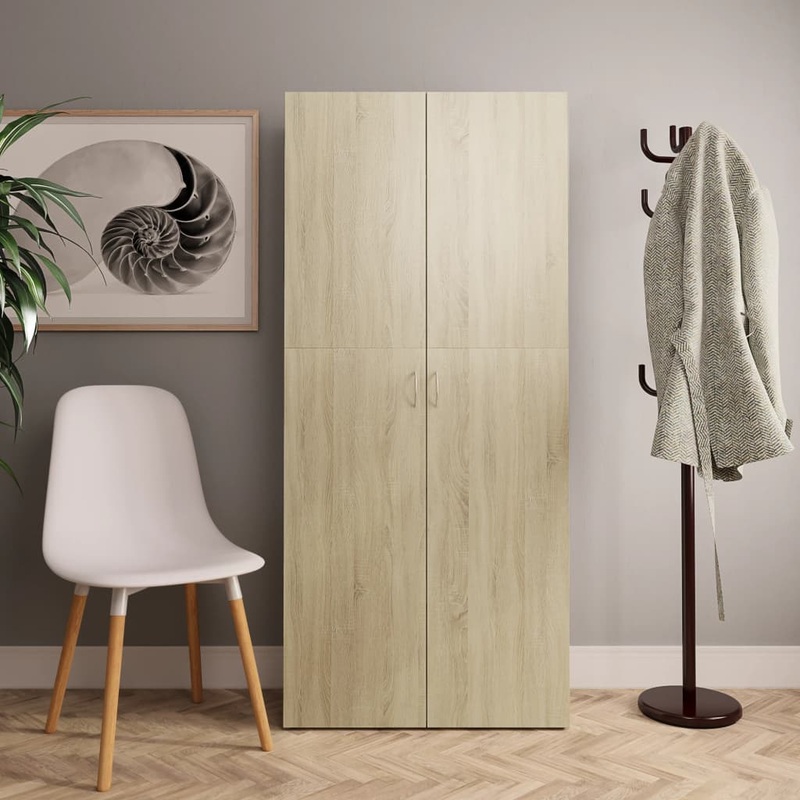 Berkfield Shoe Cabinet Sonoma Oak 80×35.5×180 cm Engineered Wood
