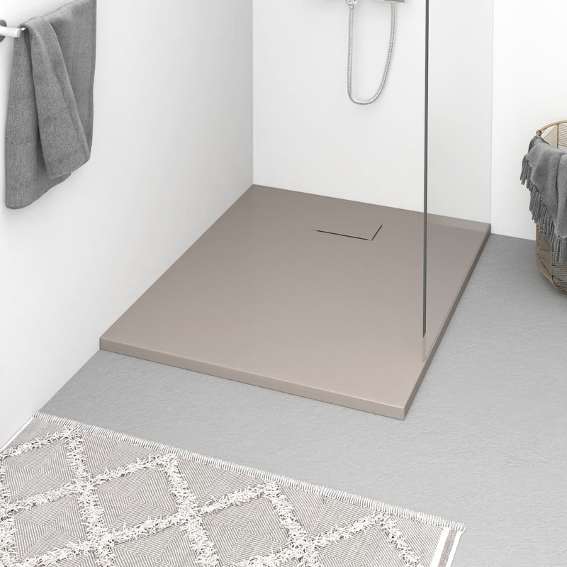 Berkfield Shower Base Tray SMC Brown 100×80 cm