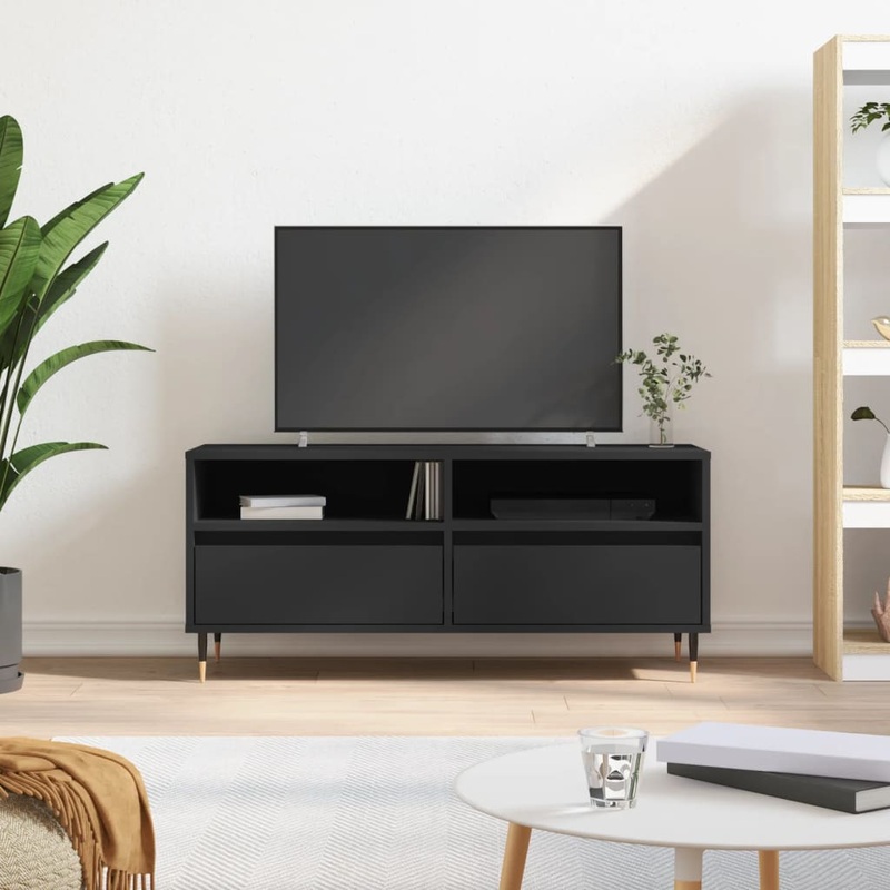 Berkfield TV Cabinet Black 100×34.5×44.5 cm Engineered Wood
