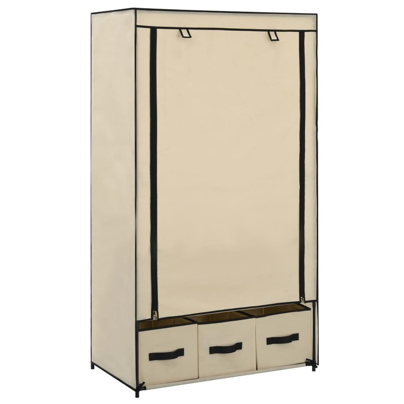 Berkfield Wardrobe Cream 87x49x159 cm Fabric