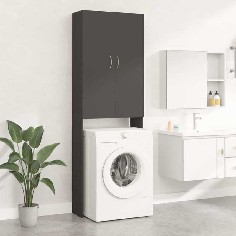 Berkfield Washing Machine Cabinet Grey 64×25.5×190 cm