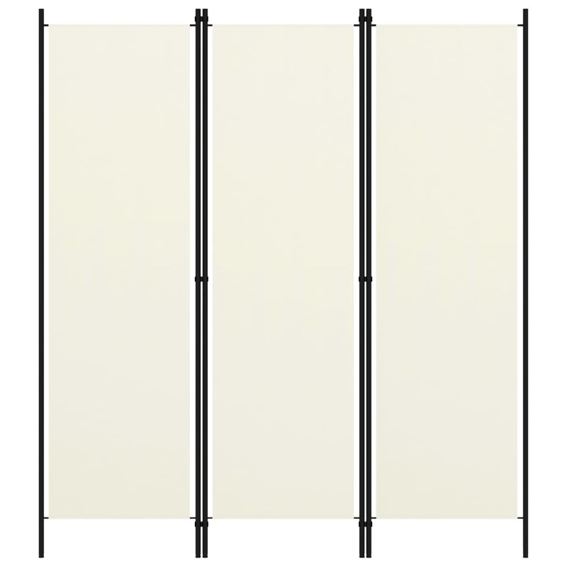 Berkfield 3-Panel Room Divider Cream White 150×180 cm