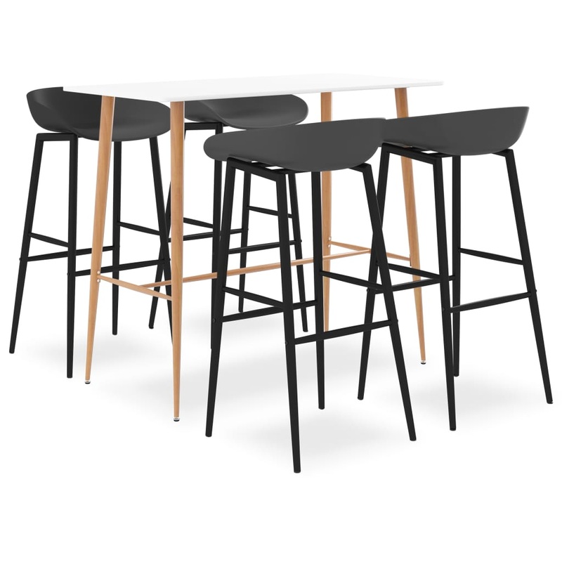 Berkfield 5 Piece Bar Set White and Grey