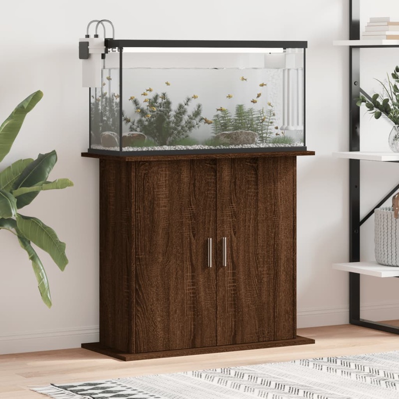 Berkfield Aquarium Stand Brown Oak 81x36x73 cm Engineered Wood