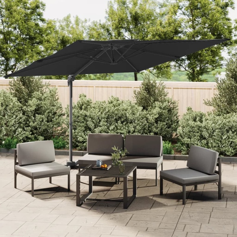 Berkfield Double Top Cantilever Umbrella Black 300×300 cm