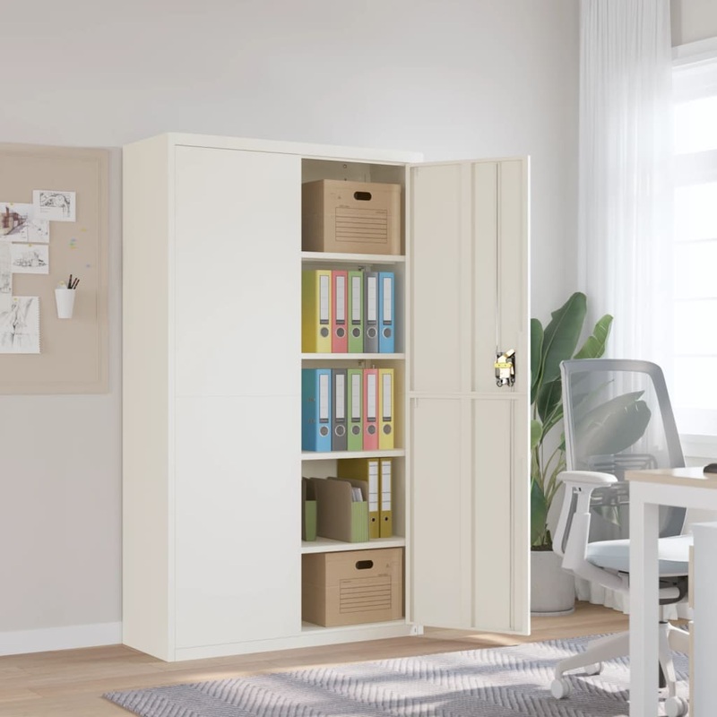 Berkfield File Cabinet White 105x40x180 cm Steel