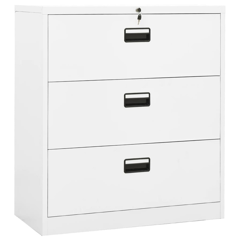 Berkfield Filing Cabinet White 90x46x103 cm Steel