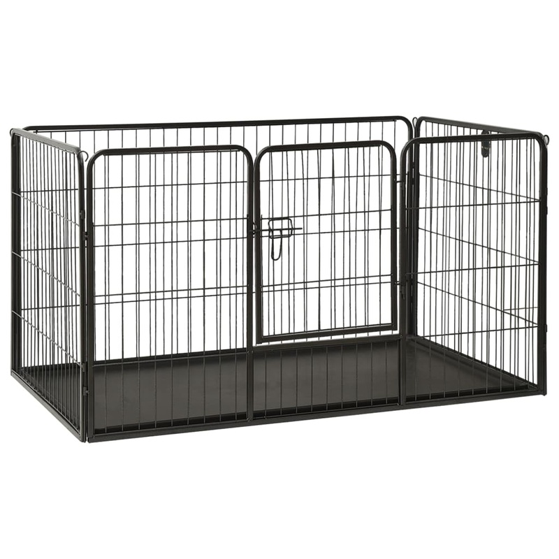 Berkfield Puppy Playpen Steel 123×77.5×74.5 cm