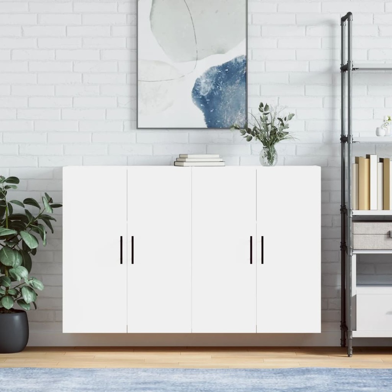 Berkfield Wall Mounted Cabinets 2 pcs White 69.5x34x90 cm